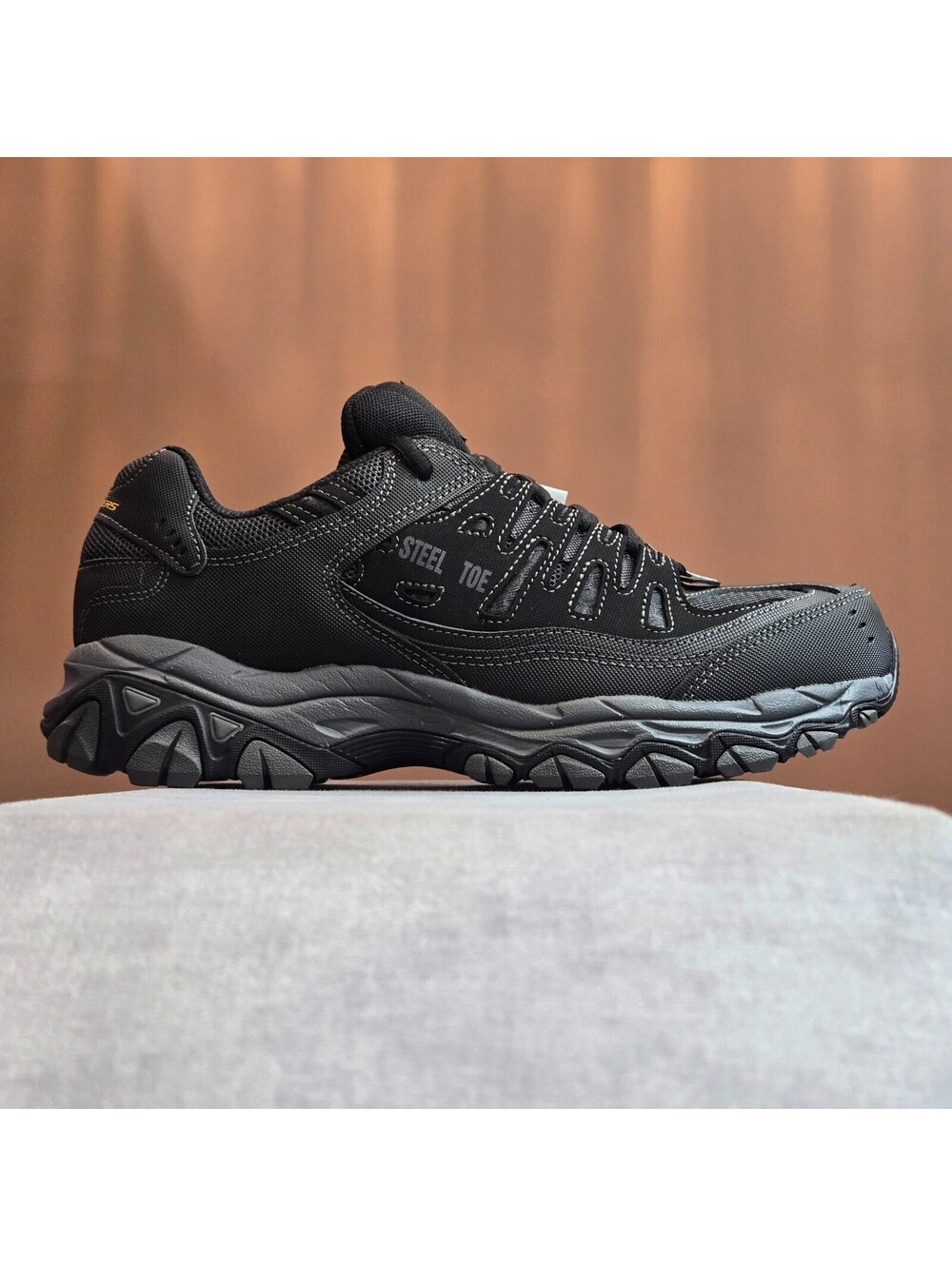 Skechers Cankton Steel Toe Work Shoes - Black / Charcoal (77055/BKCC) Men's 8.5